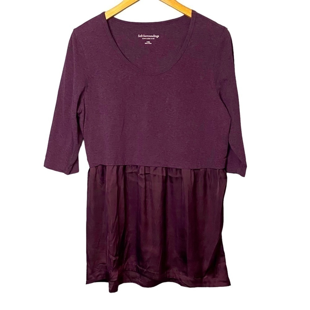 Soft Surroundings Purple Odette Tunic Top Size L